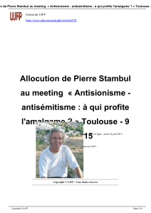 Allocution de Pierre Stambul au meeting « Antisionisme