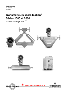 Transmetteurs Micro Motion Séries 1000 et 2000