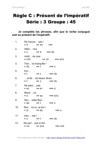 Les régularités du Présent de l`impératif - bla-bla cycle 3