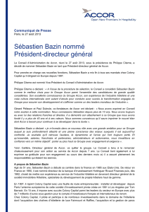 Sébastien Bazin nommé Président-directeur général