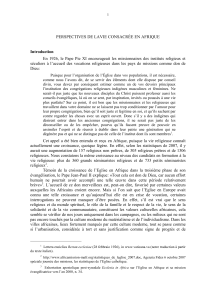 Perspective de la vie religieuse en Afrique