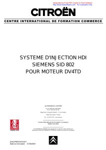 systeme d`injection hdi siemens sid 802 pour moteur dv4td