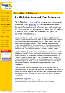 Le Minitel en terminal d`accès Internet