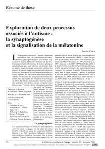 la synaptogénèse et la signalisation de la mélatonine
