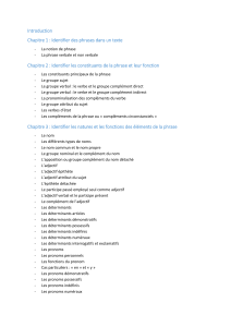 Identifier les constituants de la phrase et leur fon