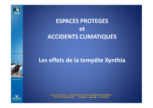 ESPACES PROTEGES et ACCIDENTS CLIMATIQUES Les