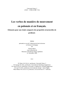 Les verbes de manière de mouvement en polonais et en