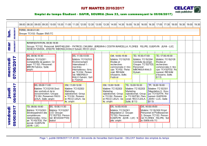 Ouvrir l`emploi du temps PDF