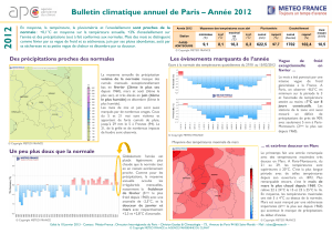 Bulletin climatique annuel de Paris – Année 2012
