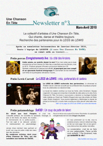 Newsletter 3 - Une Chanson En Tête