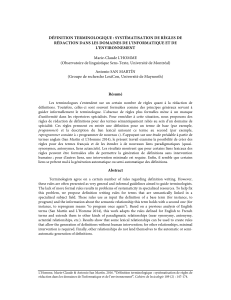 définition terminologique : systématisation de règles de rédaction