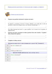 Formuler des questions et conjuguer des verbes