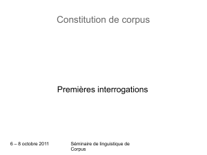 Constitution de corpus