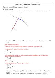 Mouvement des planètes et des satellites :