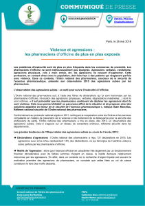 CP - Agressions pharmaciens 2016