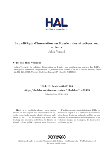 La politique d`innovation en Russie : des stratèges aux - Hal-SHS