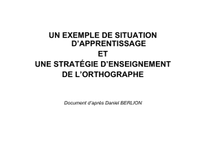 un exemple de situation d`apprentissage et une stratégie d