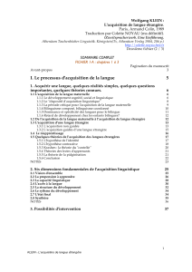 I. Le processus d`acquisition de la langue 5 - Colette NOYAU