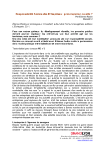 Responsabilité Sociale des Entreprises : préoccupation ou alibi ?