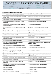 VOCABULARY REVIEW CARD - ANGLAIS CPGE