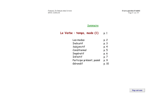 le verbe temps et modes