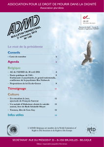 Notre bulletin 140 - Association pour le Droit de Mourir dans la Dignité