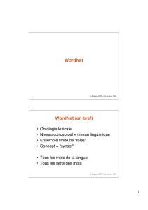 WordNet WordNet (en bref)