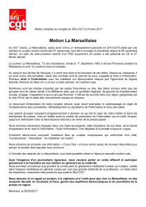 Motion La Marseillaise - Le Snj-CGT