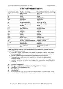 French correction codes