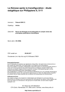 La Kénose après la transfiguration : étude exégétique - E