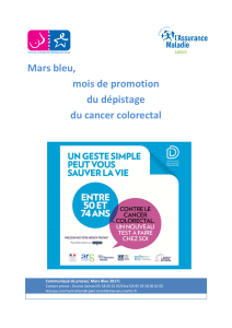 Mars bleu, mois de promotion du dépistage du cancer colorectal