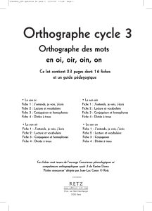 Orthographe cycle 3