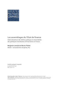 Les assemblages de l’Etat de finance