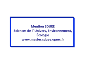 Master Sciences de l Univers, Environnement, Ecologie