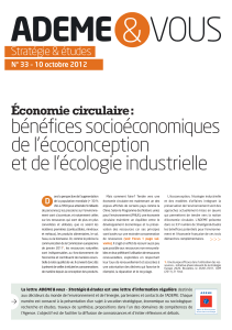 bénéfices socioéconomiques de l’écoconception et de l’écologie industrielle Économie circulaire: