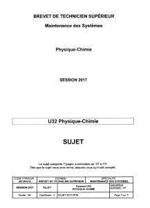 SUJET U32 Physique-Chimie DE SUPERIEUR