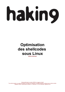 Optimisation des shellcodes sous Linux Michał Piotrowski
