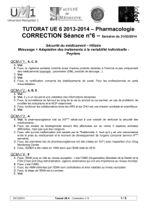 – CORRECTION Séance n°6 – Pharmacologie