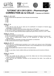 – CORRECTION de la COLLE – Pharmacologie