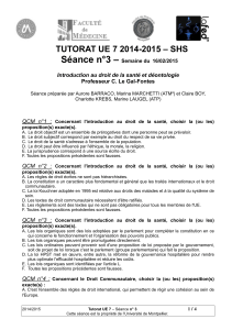 Séance n°3 – TUTORAT UE 7 2014-2015 – SHS