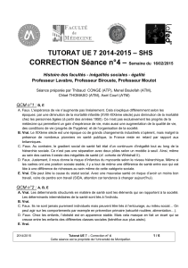 CORRECTION Séance n°4 – TUTORAT UE 7 2014-2015 – SHS