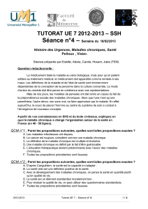 Séance n°4 –  TUTORAT UE 7 2012-2013 – SSH