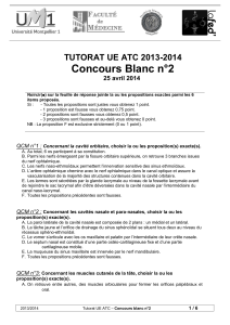 Concours Blanc n°2  TUTORAT UE ATC 2013-2014 25 avril 2014