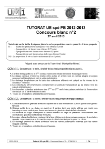 Concours blanc n°2 TUTORAT UE spé PB 2012-2013 27 avril 2013