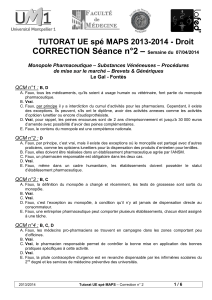 – CORRECTION Séance n°2 TUTORAT UE spé MAPS 2013-2014 - Droit
