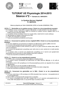 – Séance n°2 TUTORAT UE Physiologie 2014-2015