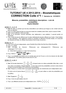 – CORRECTION Colle n°1 – Biostatistiques