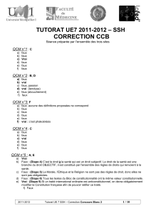 CORRECTION CCB – SSH TUTORAT UE7 2011-2012