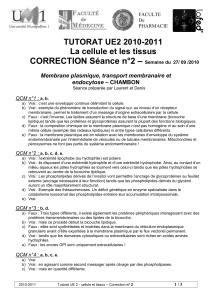 – CORRECTION Séance n°2 TUTORAT UE2 2010-2011