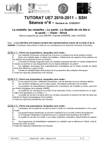 TUTORAT UE7 2010-2011 – SSH Séance n°4 –